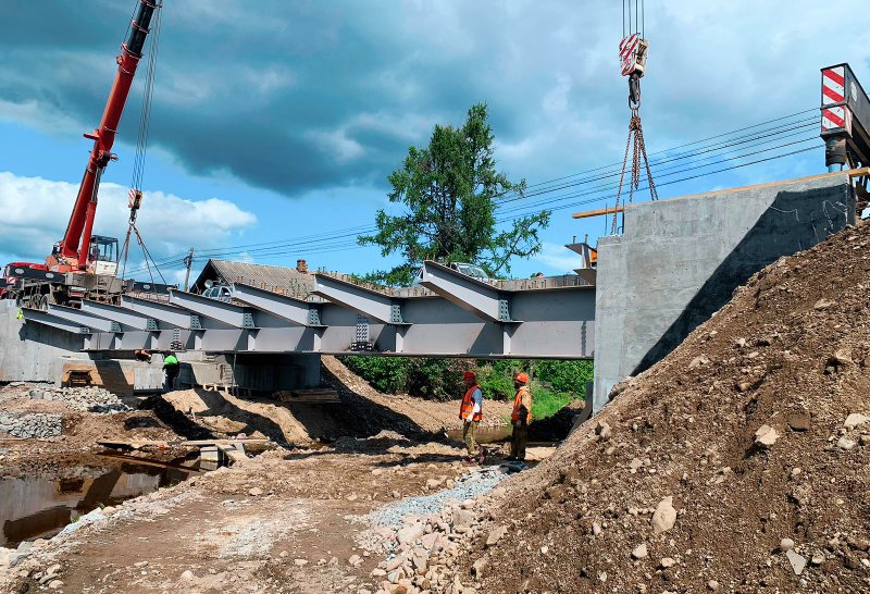 Капремонт моста через реку Деревянку на трассе А-215 в Карелии выполнен на две трети