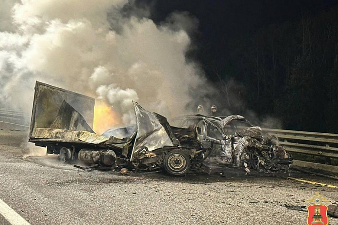 Четыре человека погибли в ночной аварии с возгоранием на трассе М-11 Нева в Тверской области