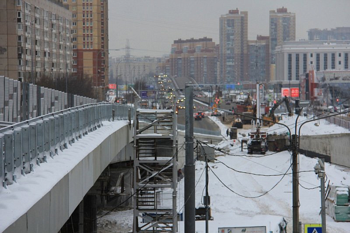 Продолжается строительство Московско-Дунайской развязки в Петербурге
