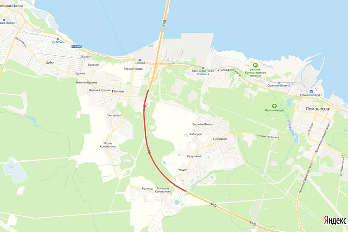 На КАД Петербурга перекроют полосу между развязками с Ораниенбаумским проспектом и ММПК «Бронка»