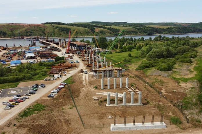 Началась сборка пролета моста через Каму в Татарстане в составе маршрута Казань – Екатеринбург