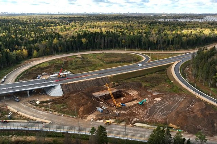 На 40 % устроена дорожная одежда основного хода Мытищинской хорды в Подмосковье