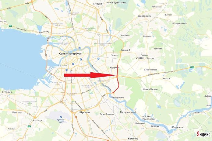 На внутреннем кольце на востоке КАД Петербурга перекроют две полосы